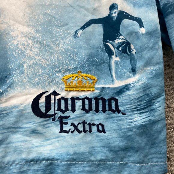 Corona Extra Beer Swim Trunks Men Small S Blue White Bathing Suit Board Shorts - Picture 2 of 12